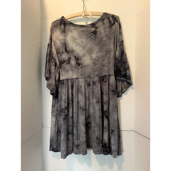 Urban Outfitters Tie Dye Tunic Top Black Gray Oversized Boho Grunge Loose Fit M - Picture 2 of 10